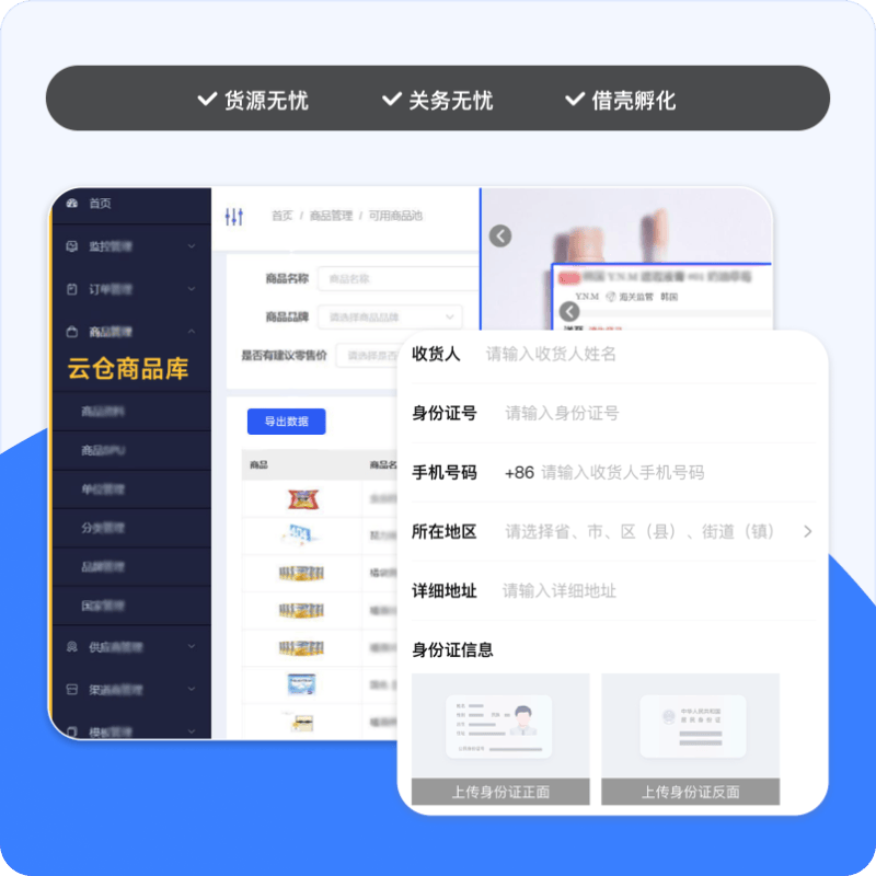 跨境进口电商一站式解决方案能力示意
